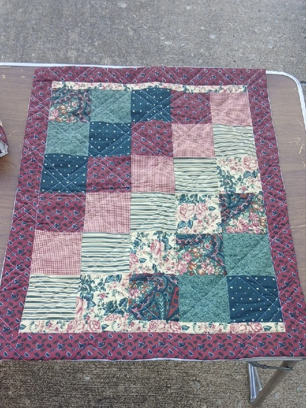 Floral Patchwork Quilted Pillow Shams-2
